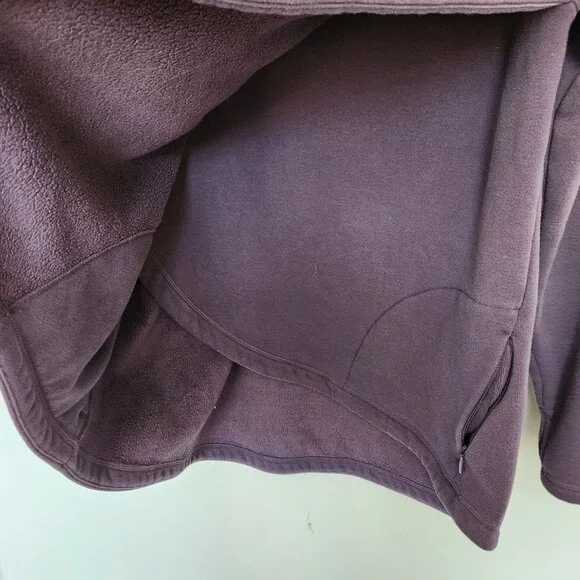Athleta Size Large Cozy Karma Asym Pullover Sweatshirt Purple Yoga Outdoor - Picture 7 of 8